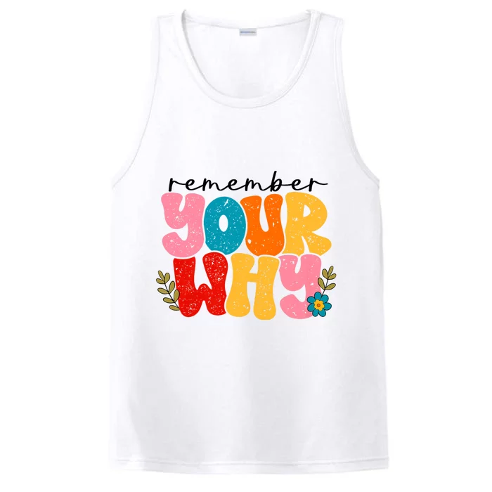 Remember Your Why Inspirational Motivational Sarcastic Performance Tank