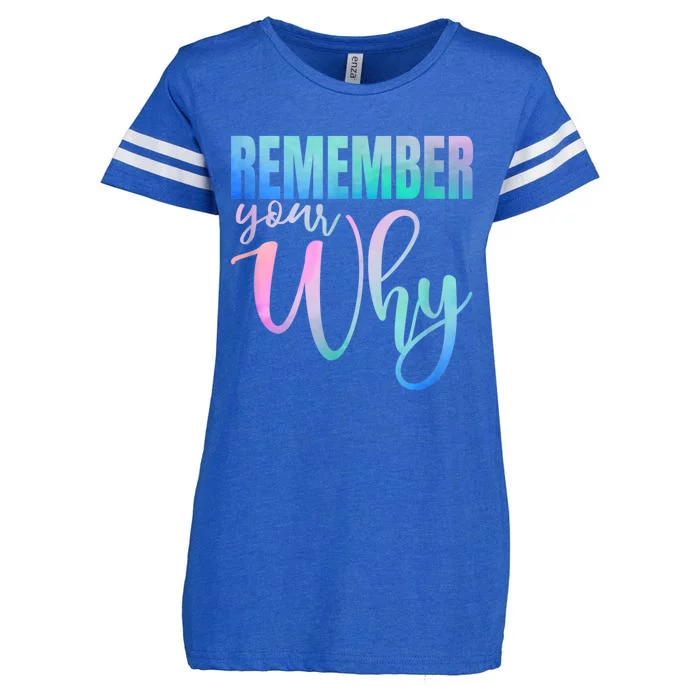 Remember Your Why Gym Motivation Fitness Inspirational Enza Ladies Jersey Football T-Shirt