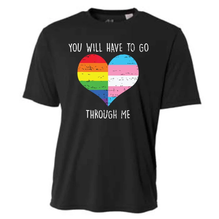 Retro You Will Have To Go Through Me Lgbtq Cooling Performance Crew T-Shirt