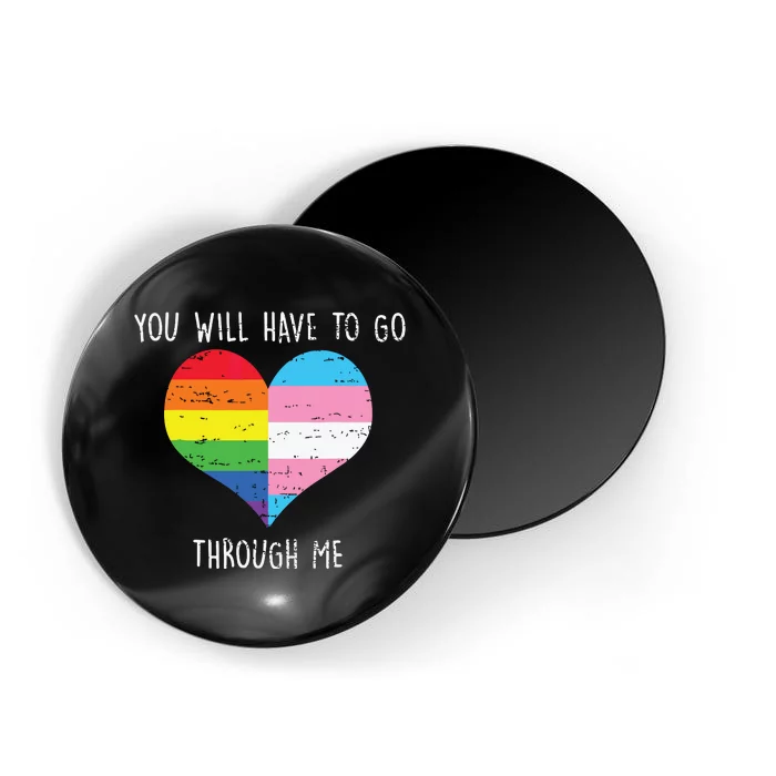 Retro You Will Have To Go Through Me Lgbtq Magnet