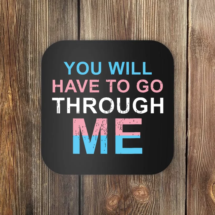 Retro You Will Have To Go Through Me Lgbtq Coaster