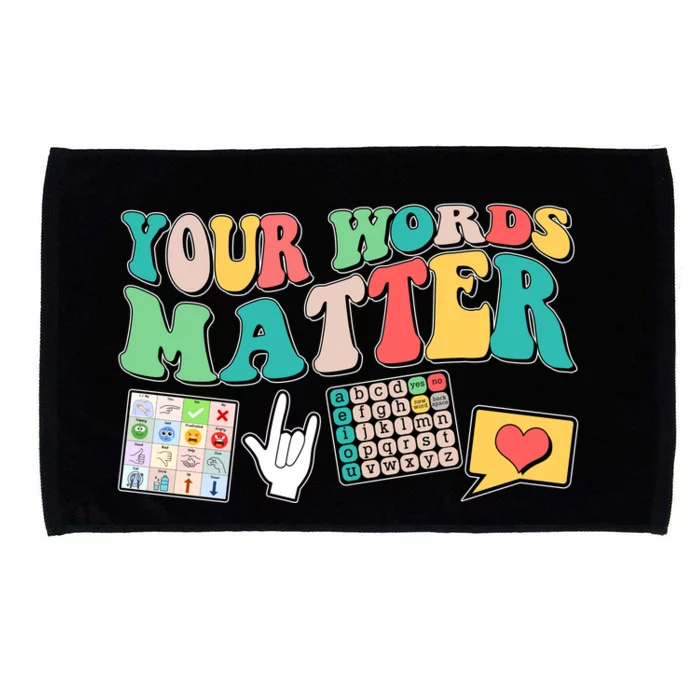 Retro Your Words Matters Speech Therapy Specialist Microfiber Hand Towel