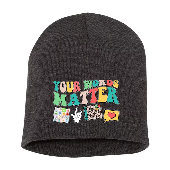 Retro Your Words Matters Speech Therapy Specialist Short Acrylic Beanie