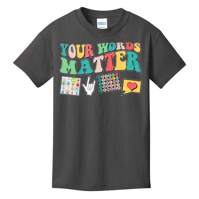 Retro Your Words Matters Speech Therapy Specialist Kids T-Shirt