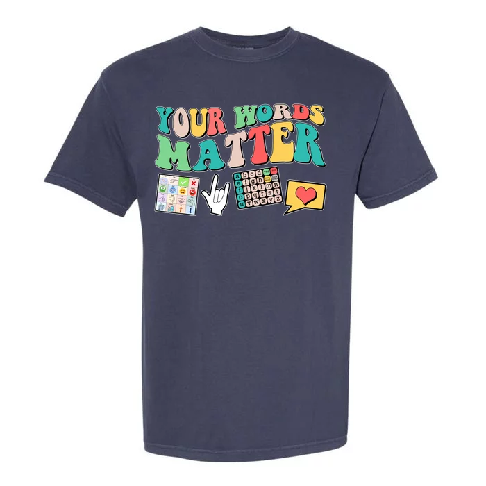 Retro Your Words Matters Speech Therapy Specialist Garment-Dyed Heavyweight T-Shirt