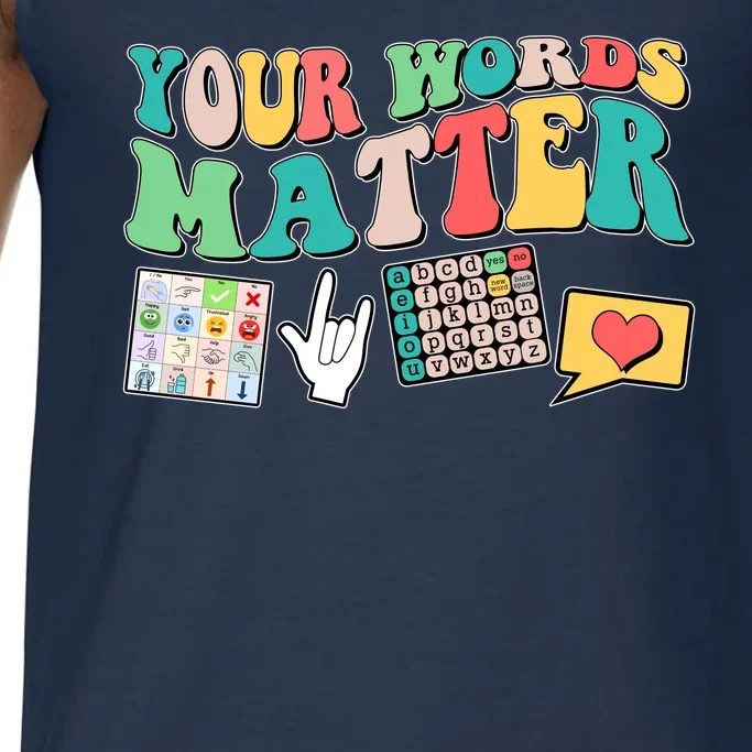 Retro Your Words Matters Speech Therapy Specialist Comfort Colors® Tank Top