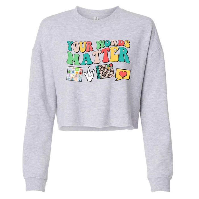 Retro Your Words Matters Speech Therapy Specialist Cropped Pullover Crew