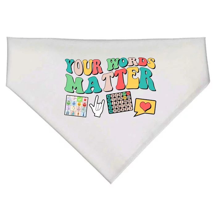 Retro Your Words Matters Speech Therapy Specialist USA-Made Doggie Bandana