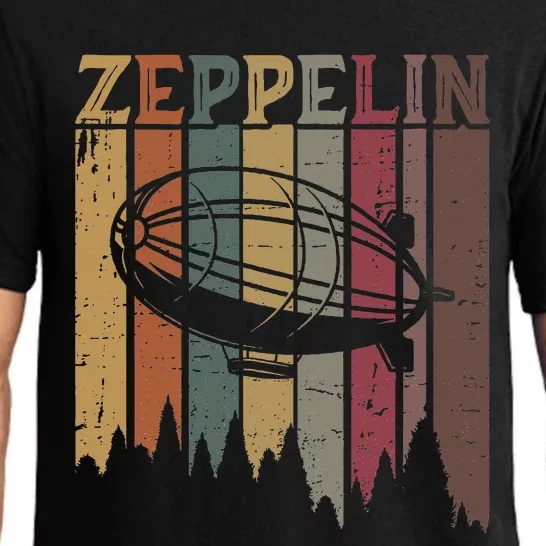 Retro Zeppelin 70s 80s Dirigible Airship Zepelin Zepplin Pajama Set