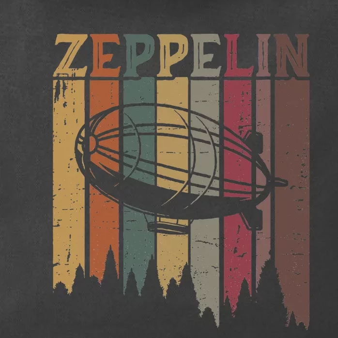 Retro Zeppelin 70s 80s Dirigible Airship Zepelin Zip Tote Bag