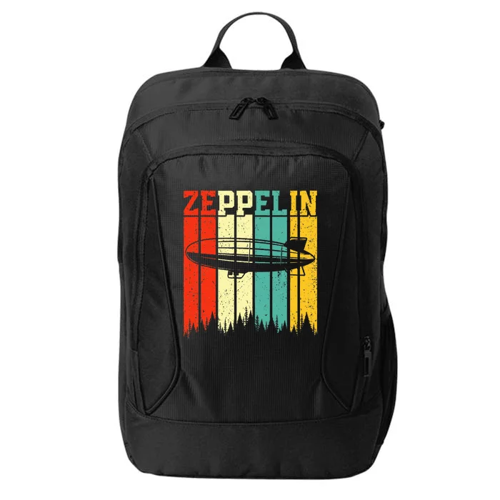 Retro Zeppelin 70s 80s Dirigible Airship Zepelin City Backpack