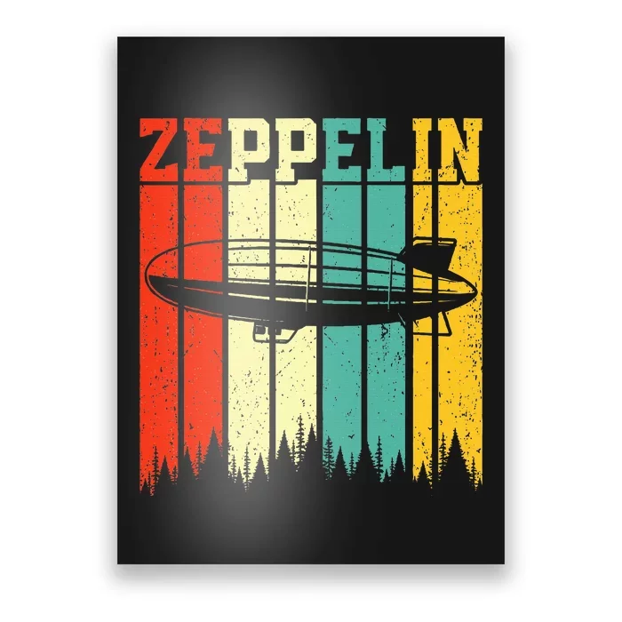 Retro Zeppelin 70s 80s Dirigible Airship Zepelin Poster