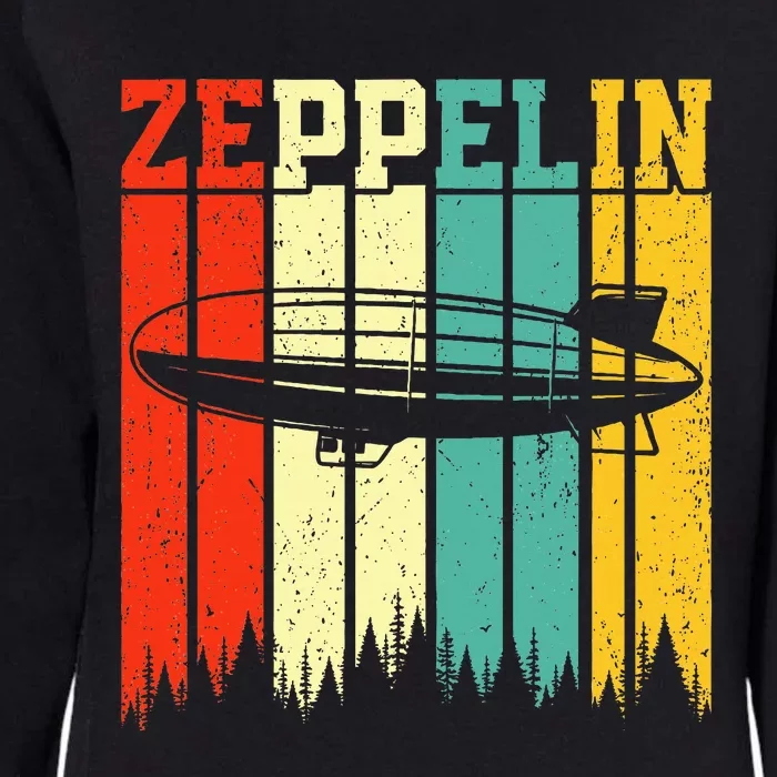 Retro Zeppelin 70s 80s Dirigible Airship Zepelin Womens California Wash Sweatshirt