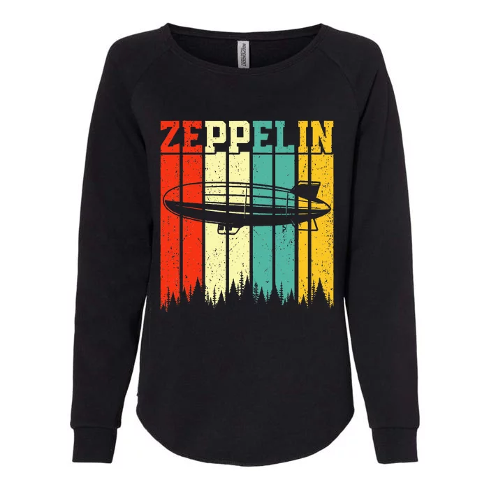 Retro Zeppelin 70s 80s Dirigible Airship Zepelin Womens California Wash Sweatshirt