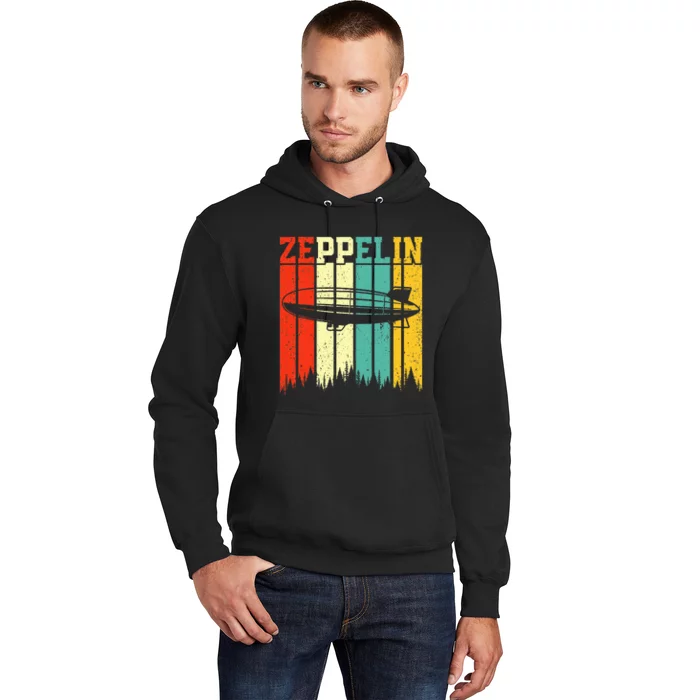 Retro Zeppelin 70s 80s Dirigible Airship Zepelin Zepplin Hoodie