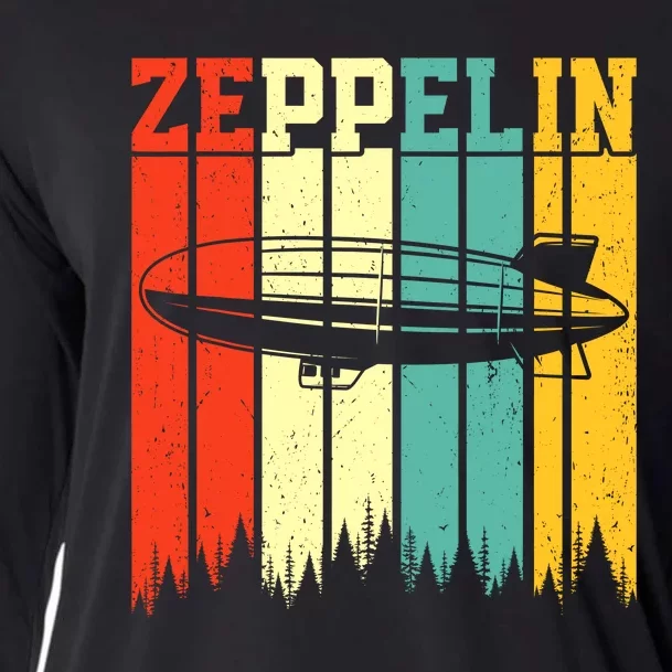 Retro Zeppelin 70s 80s Dirigible Airship Zepelin Zepplin Cooling Performance Long Sleeve Crew