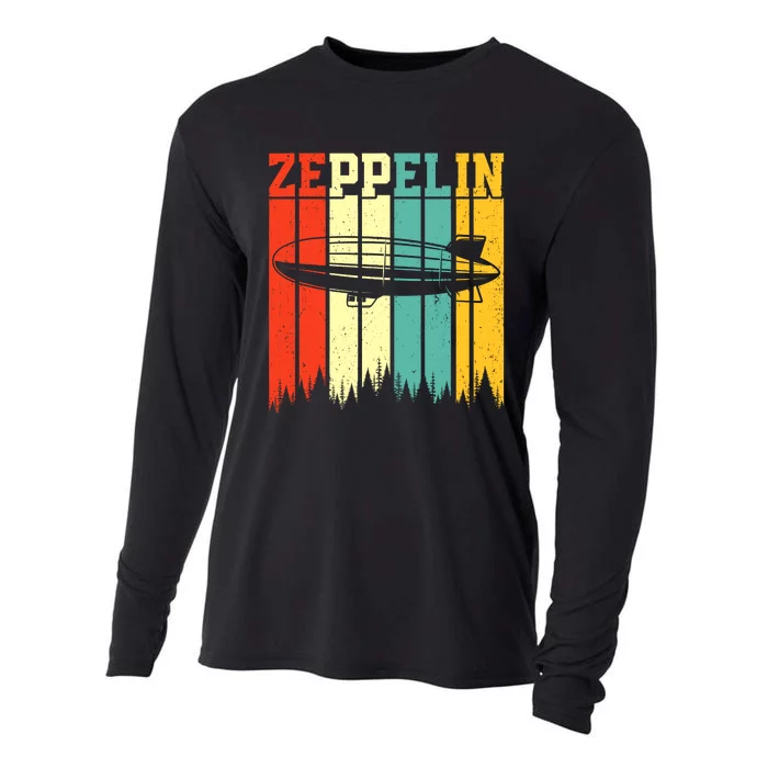 Retro Zeppelin 70s 80s Dirigible Airship Zepelin Zepplin Cooling Performance Long Sleeve Crew