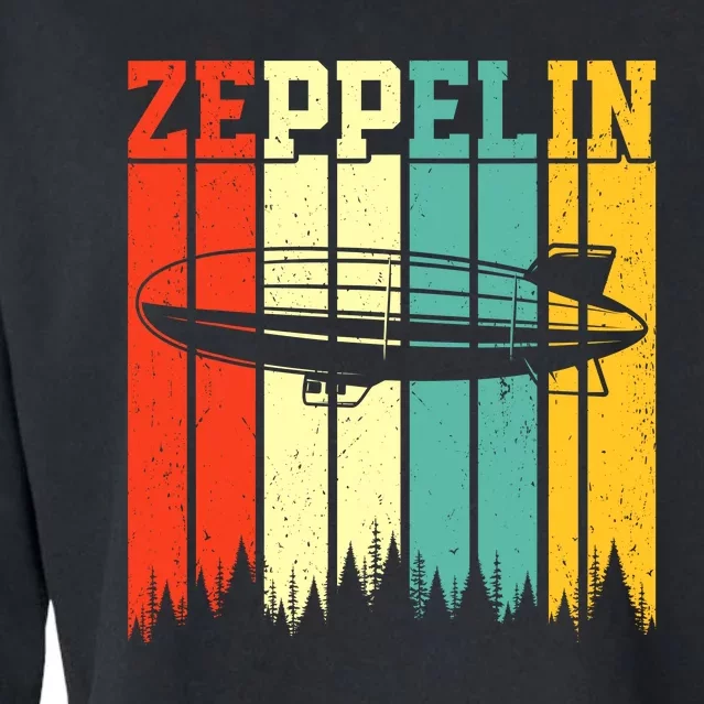 Retro Zeppelin 70s 80s Dirigible Airship Zepelin Zepplin Cropped Pullover Crew