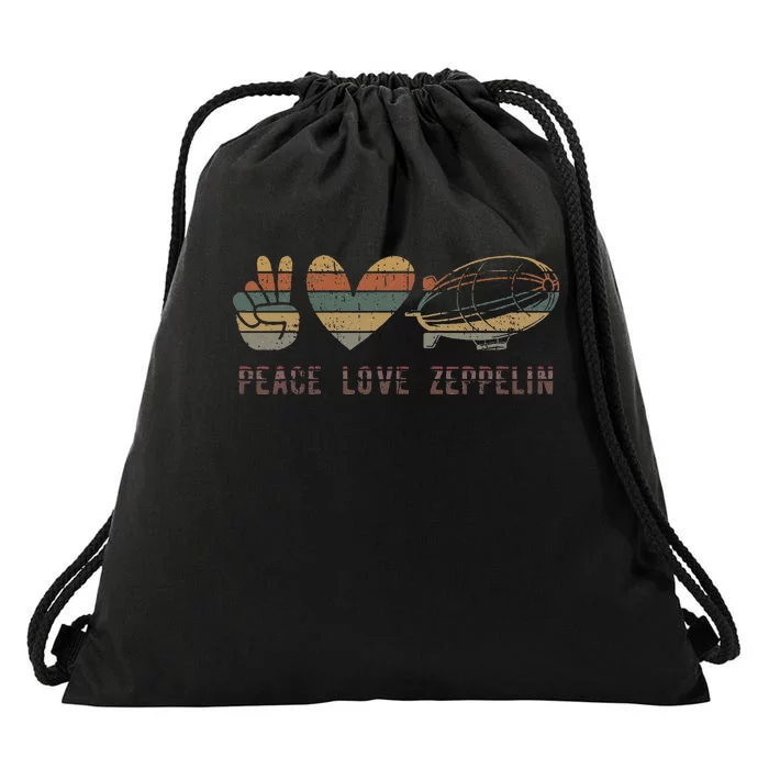 Retro Zeppelin 70s Dirigible Blimp Airship Zepelin Drawstring Bag