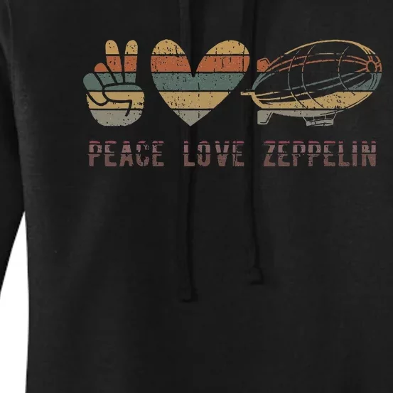 Retro Zeppelin 70s Dirigible Blimp Airship Zepelin Women's Pullover Hoodie