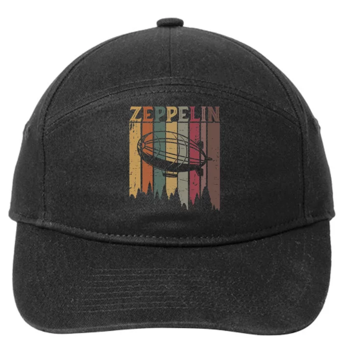 Retro Zeppelin 70s 80s Dirigible Airship Zepelin Zepplin 7-Panel Snapback Hat