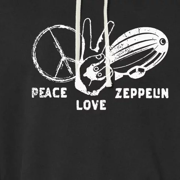 Retro Zeppelin 70s 80s Dirigible Airship Zepelin Zepplin Garment-Dyed Fleece Hoodie