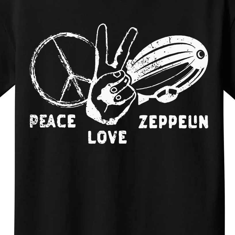 Retro Zeppelin 70s 80s Dirigible Airship Zepelin Zepplin Kids T-Shirt