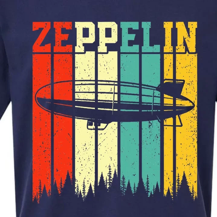 Retro Zeppelin 70s 80s Dirigible Airship Zepelin Sueded Cloud Jersey T-Shirt