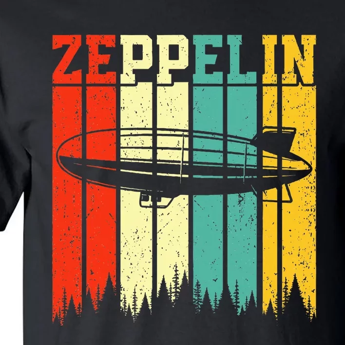 Retro Zeppelin 70s 80s Dirigible Airship Zepelin Zepplin Tall T-Shirt