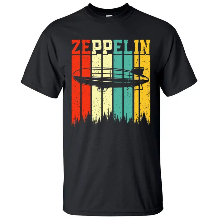 Retro Zeppelin 70s 80s Dirigible Airship Zepelin Zepplin Tall T-Shirt