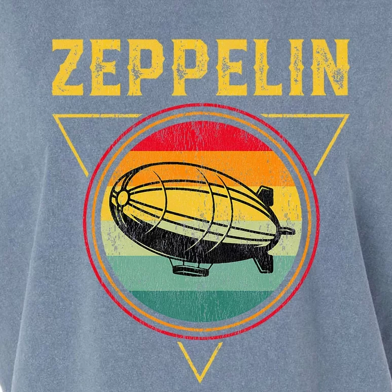 Retro Zeppelin Funny Dirigible Blimp Airship 70s 80s Garment-Dyed Women's Muscle Tee