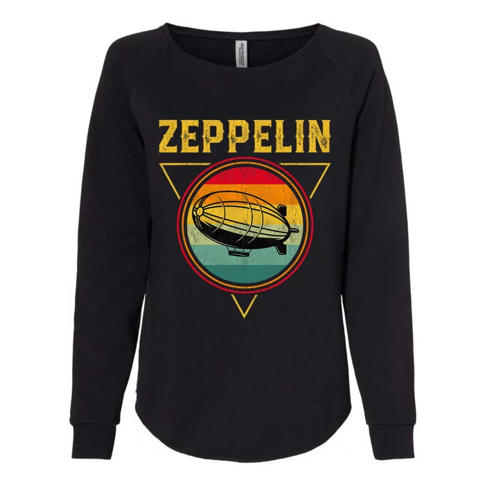 Retro Zeppelin Funny Dirigible Blimp Airship 70s 80s Womens California Wash Sweatshirt