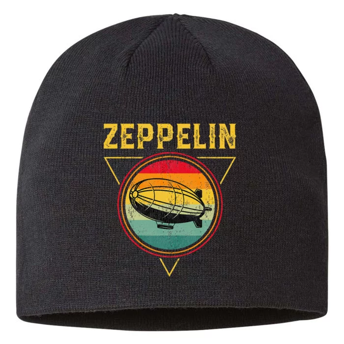 Retro Zeppelin Funny Dirigible Blimp Airship 70s 80s 8 1/2in Sustainable Knit Beanie