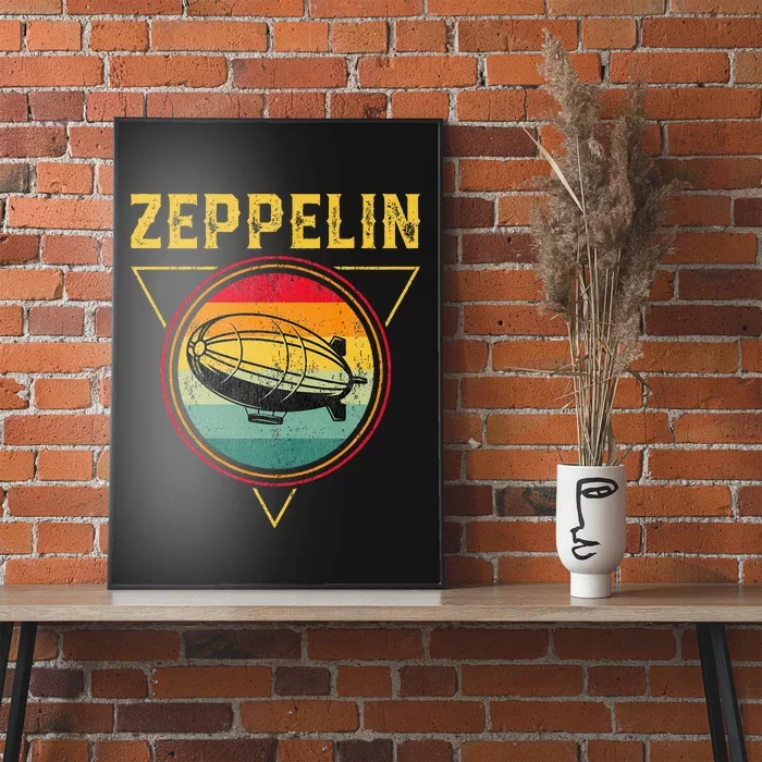 Retro Zeppelin Funny Dirigible Blimp Airship 70s 80s Poster