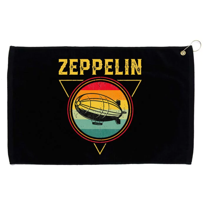 Retro Zeppelin Funny Dirigible Blimp Airship 70s 80s Grommeted Golf Towel