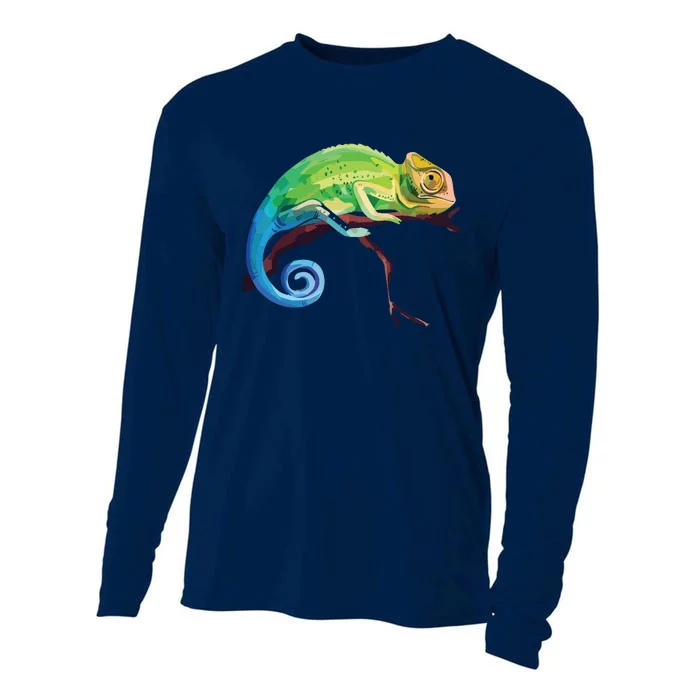 Reptile Zoo Keeper Gift Idea Lizard Safari Chameleon Cooling Performance Long Sleeve Crew