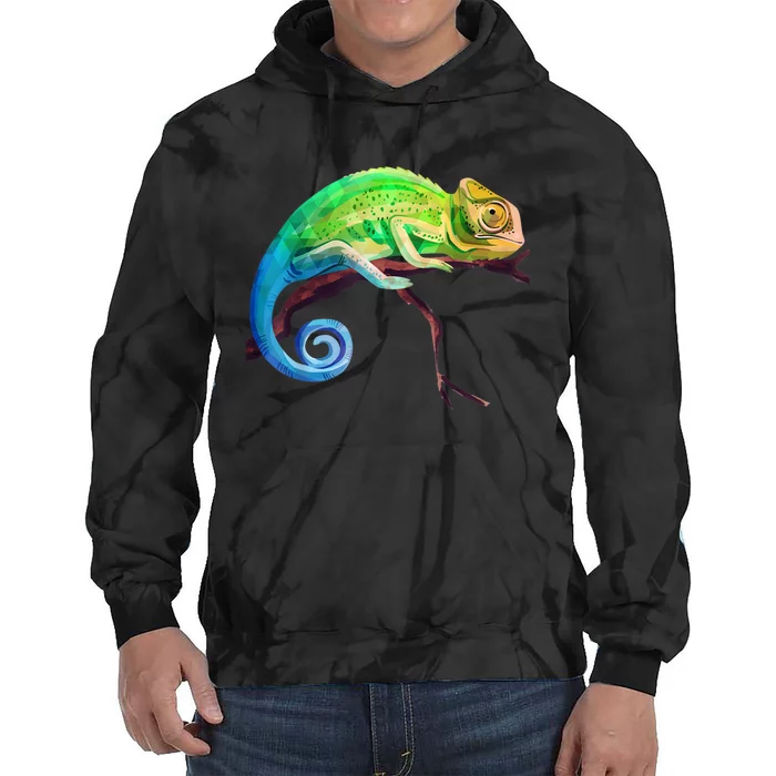 Reptile Zoo Keeper Idea Lizard Safari Chameleon Tie Dye Hoodie