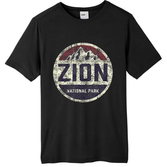 Retro Zion National Park Utah Mountain Hiking ChromaSoft Performance T-Shirt