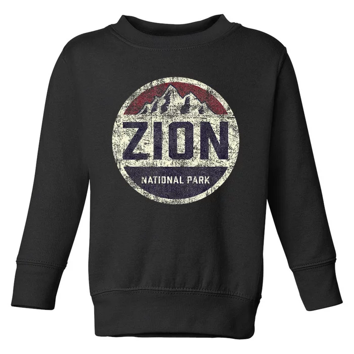 Retro Zion National Park Utah Mountain Hiking Toddler Sweatshirt