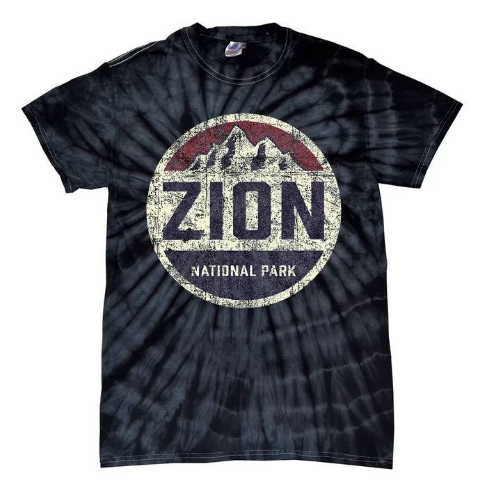 Retro Zion National Park Utah Mountain Hiking Tie-Dye T-Shirt