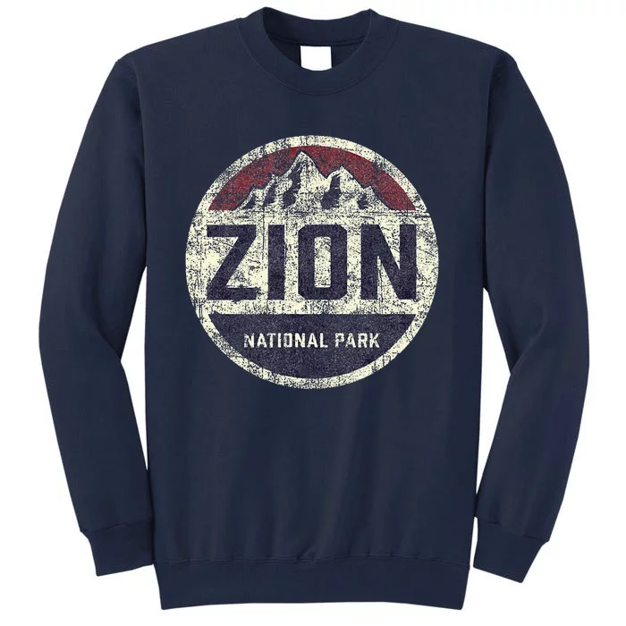 Retro Zion National Park Utah Mountain Hiking Tall Sweatshirt