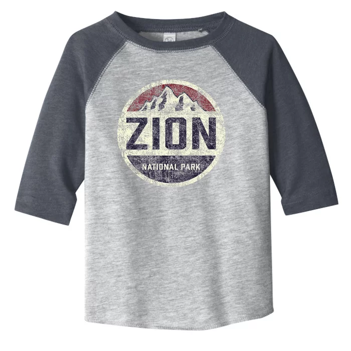 Retro Zion National Park Utah Mountain Hiking Toddler Fine Jersey T-Shirt