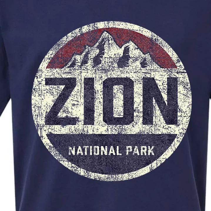 Retro Zion National Park Utah Mountain Hiking Sueded Cloud Jersey T-Shirt