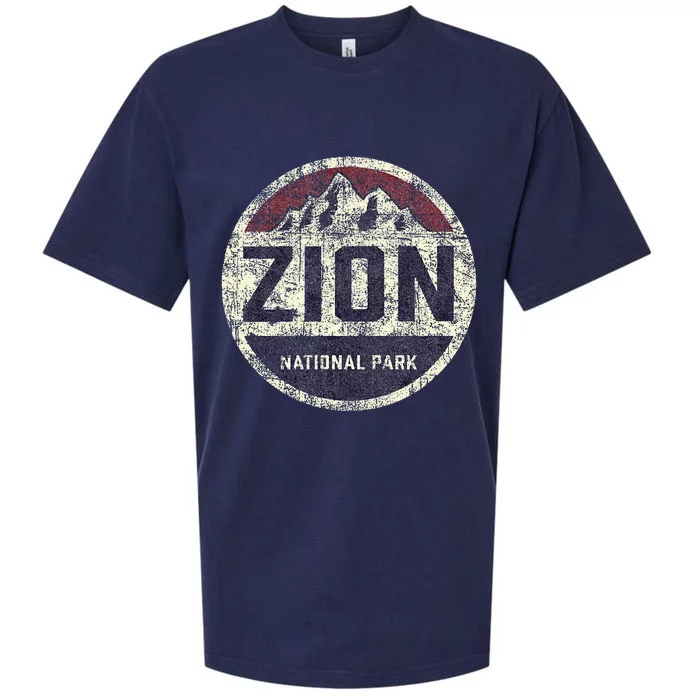 Retro Zion National Park Utah Mountain Hiking Sueded Cloud Jersey T-Shirt