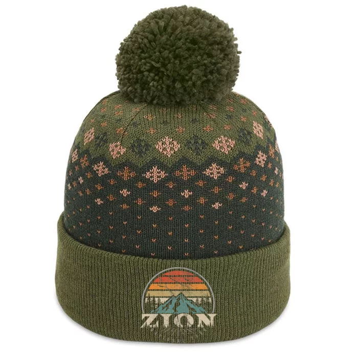 Retro Zion National Park Us Vintage Zion The Baniff Cuffed Pom Beanie