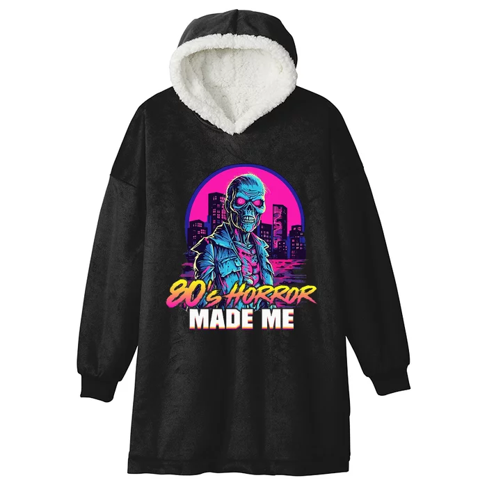 Retro Zombie Vintage Undead 80s Horror Movies Made Me Hooded Wearable Blanket