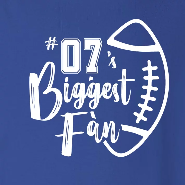 Seven 07 Biggest Fan Gift Football Mom Dad Sister Brother Gift Toddler Long Sleeve Shirt