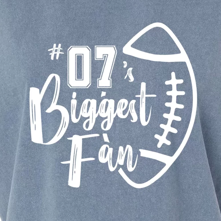 Seven 07 Biggest Fan Gift Football Mom Dad Sister Brother Gift Garment-Dyed Women's Muscle Tee