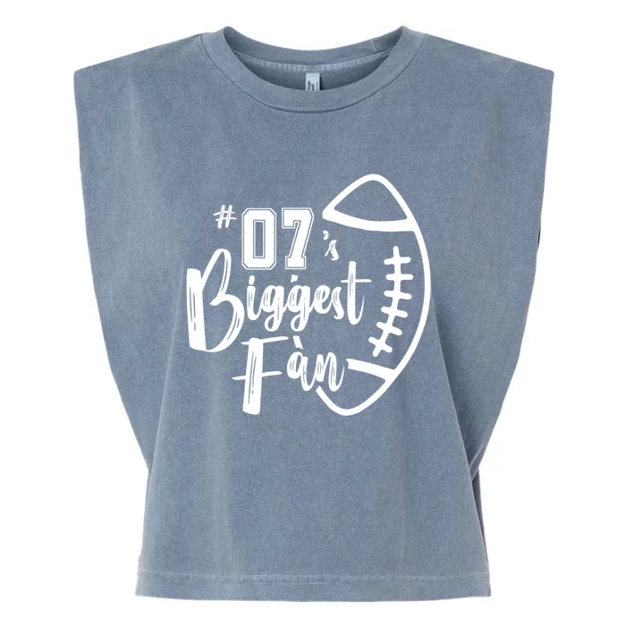 Seven 07 Biggest Fan Gift Football Mom Dad Sister Brother Gift Garment-Dyed Women's Muscle Tee