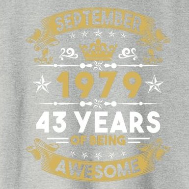 September 1979, 43 Years Of Being Awesome Funny 43rd Birthday Women's Crop Top Tee